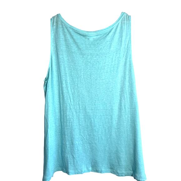 J. Jill Aqua Blue 100% Linen Tank Top Size XL Sleeveless Lightweight - Picture 2 of 4